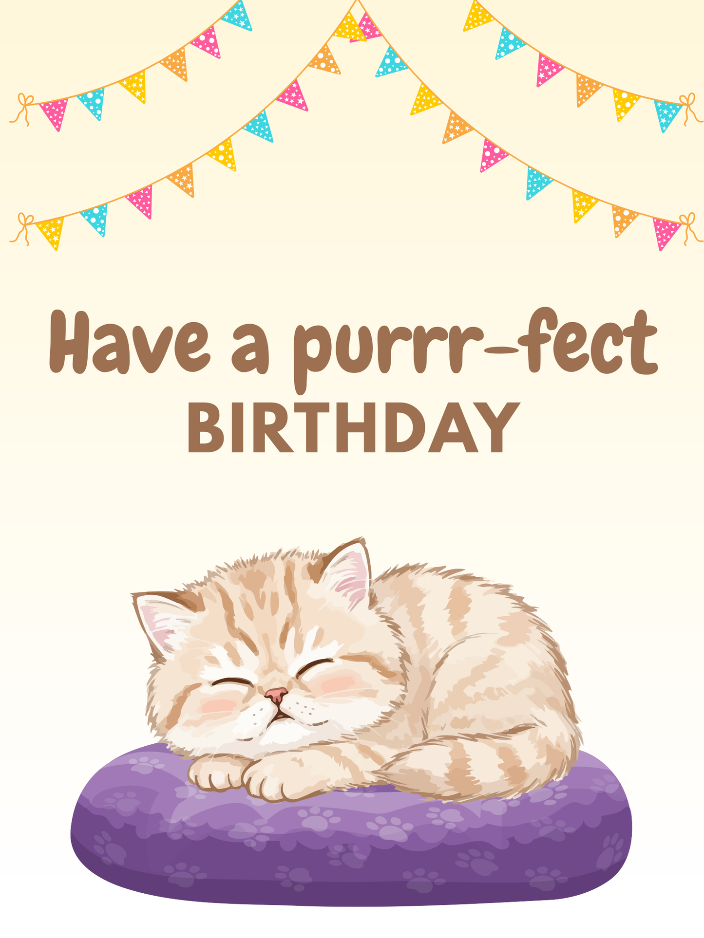 Cat Lover Birthday Cake Card