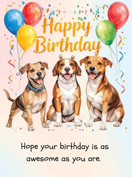 Dog Lover Birthday Cake Card