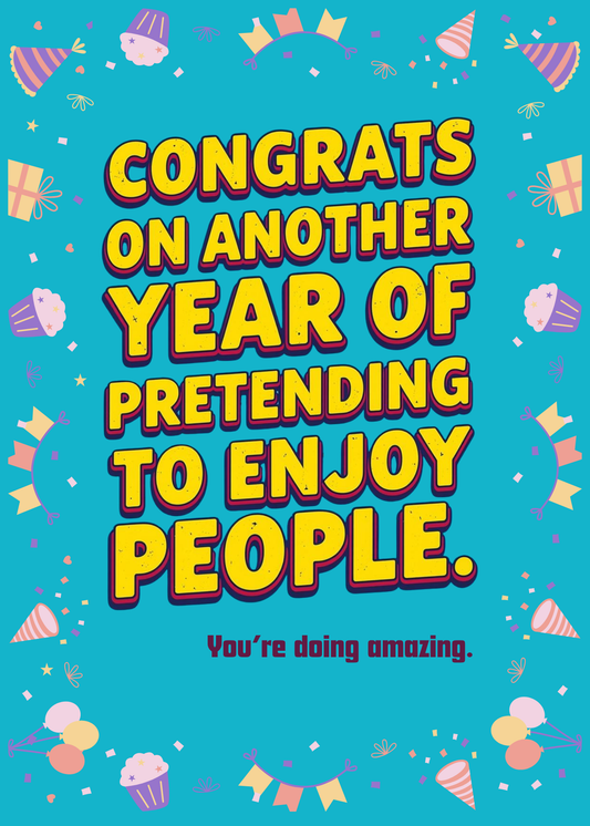 Gen X Birthday Cake Card