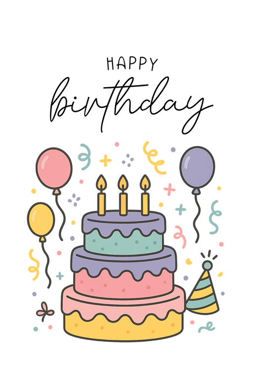 Happy Birthday Cake Card