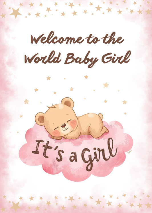 It’s a Girl Cake Card