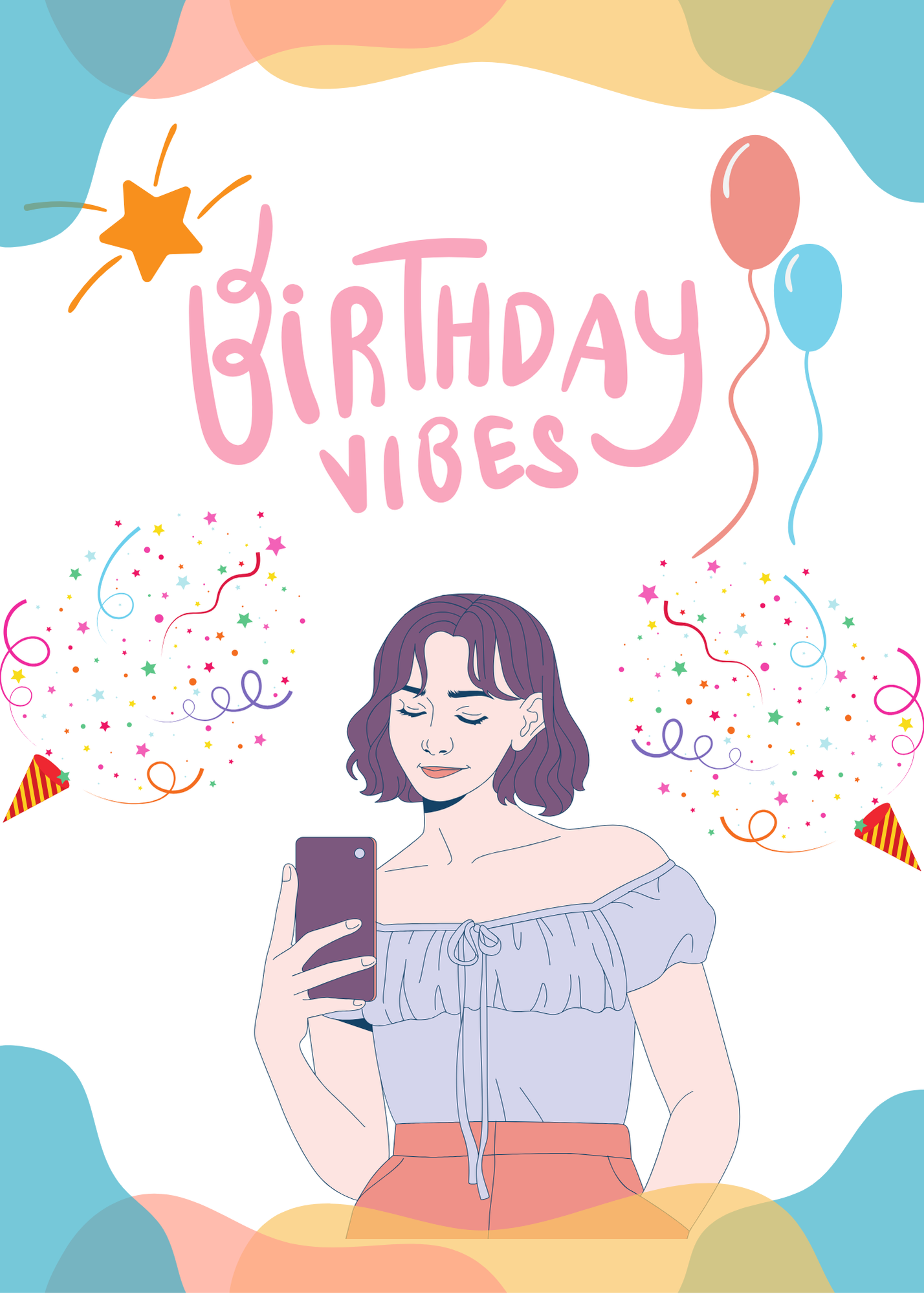 Gen Z Birthday Cake Card