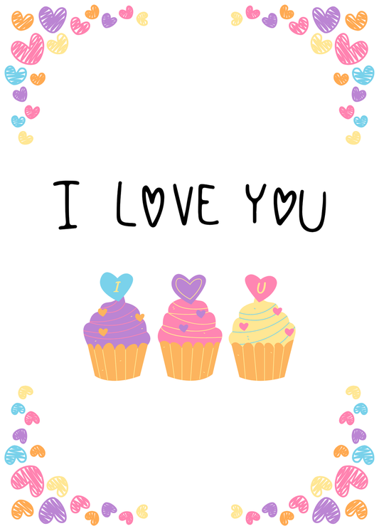 I Love You Cake Card