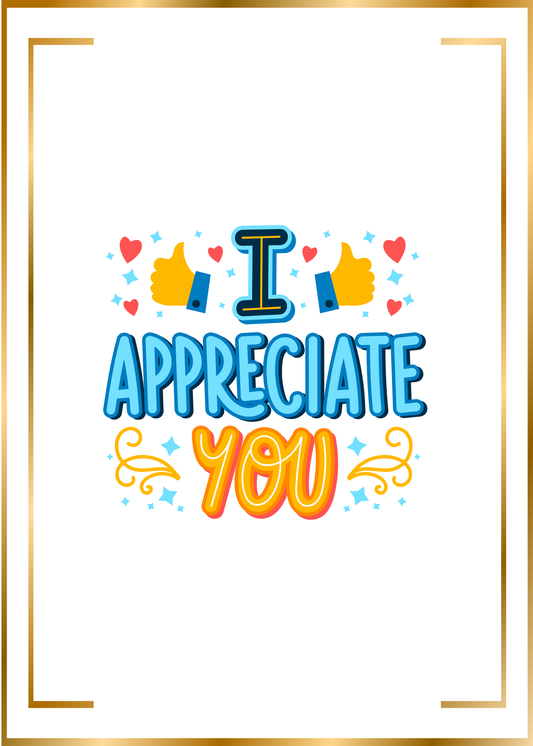 I Appreciate You Cake Card