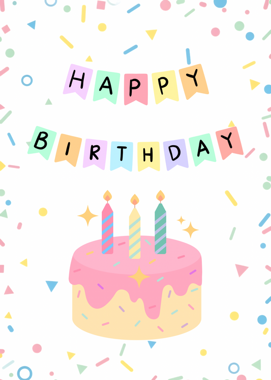 Happy Birthday Cake Card