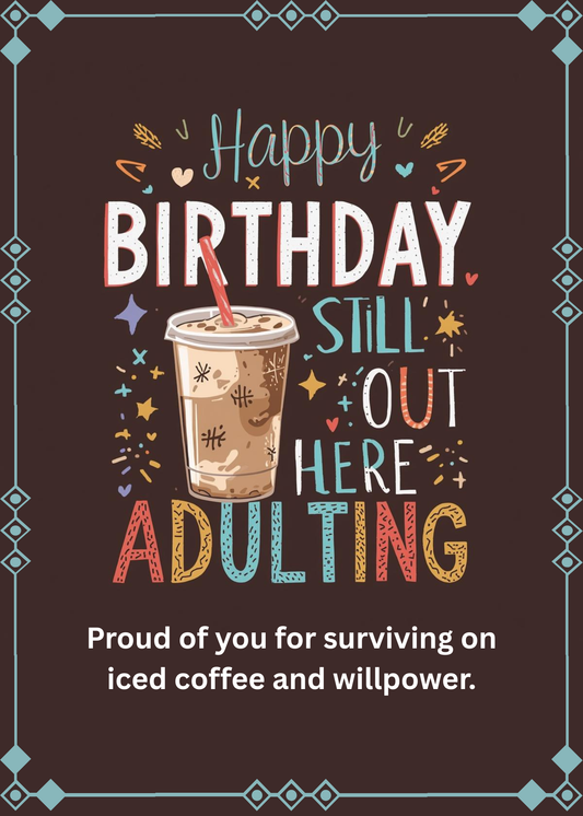 Millennial Birthday Cake Card