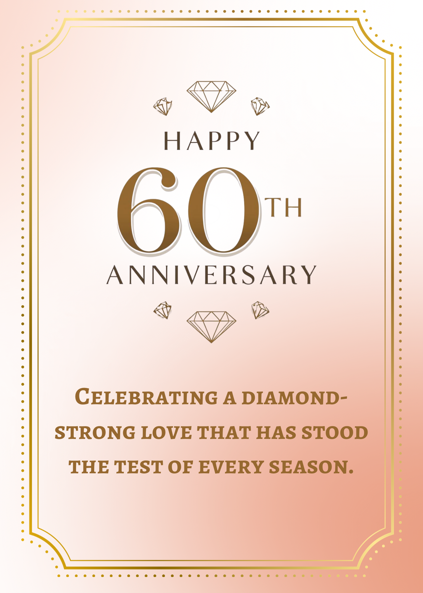 60th Anniversary Cake Card